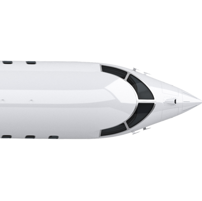 Vista superior da aeronave com antena HDX