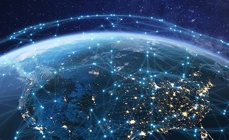 LEO satellite Constellation Over The Earth