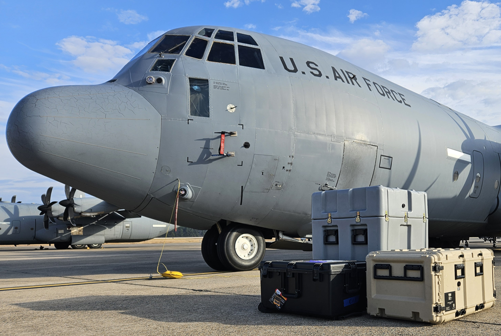 Air Force mounting Ro Ro kit on C130 aircraft