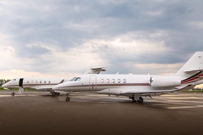 netjets planes on tarmac