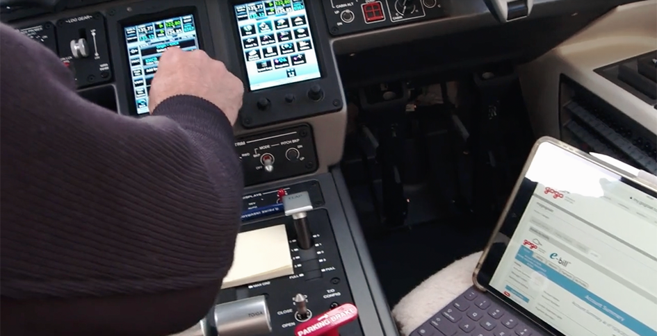 Pilot Using Avionics Display