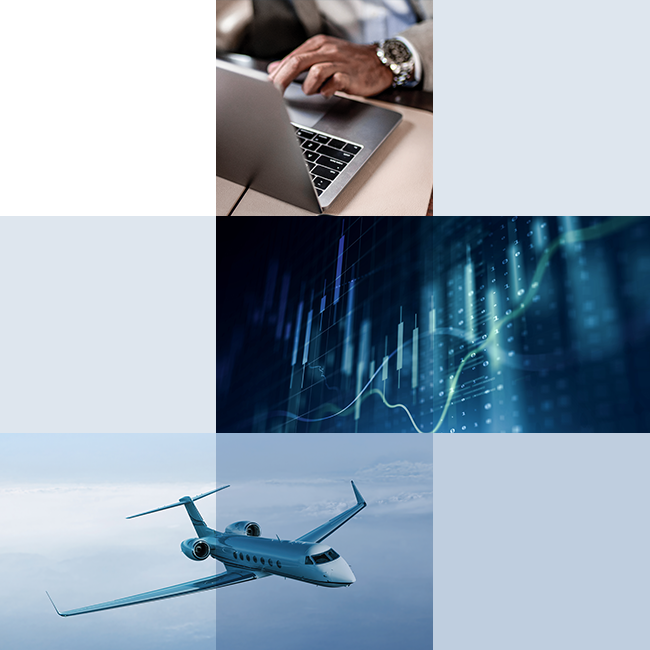 Gogo Blue Tile Image with Aircraft