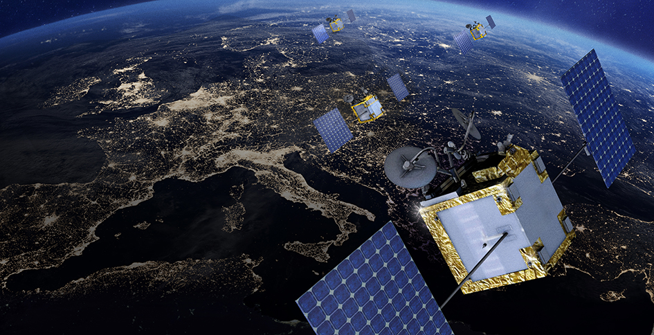 Leo satellites above Earth