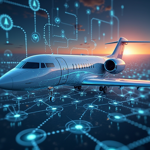 Illustration of aircraft and technology