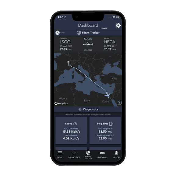 iPhone showing SD Cabin App onscreen