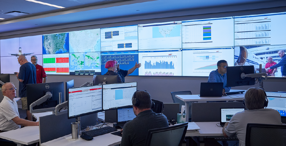 Customer support team in Gogo Business Operations Center in Colorado