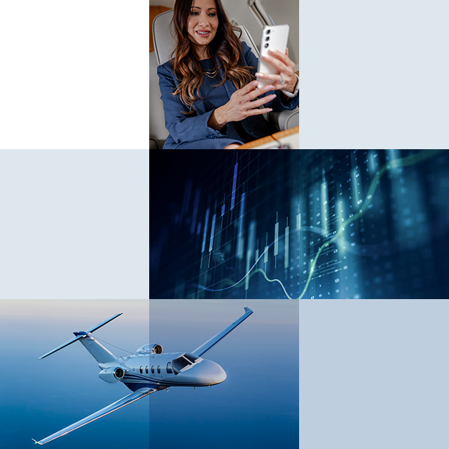 Gogo Blue Tile Image with Aircraft