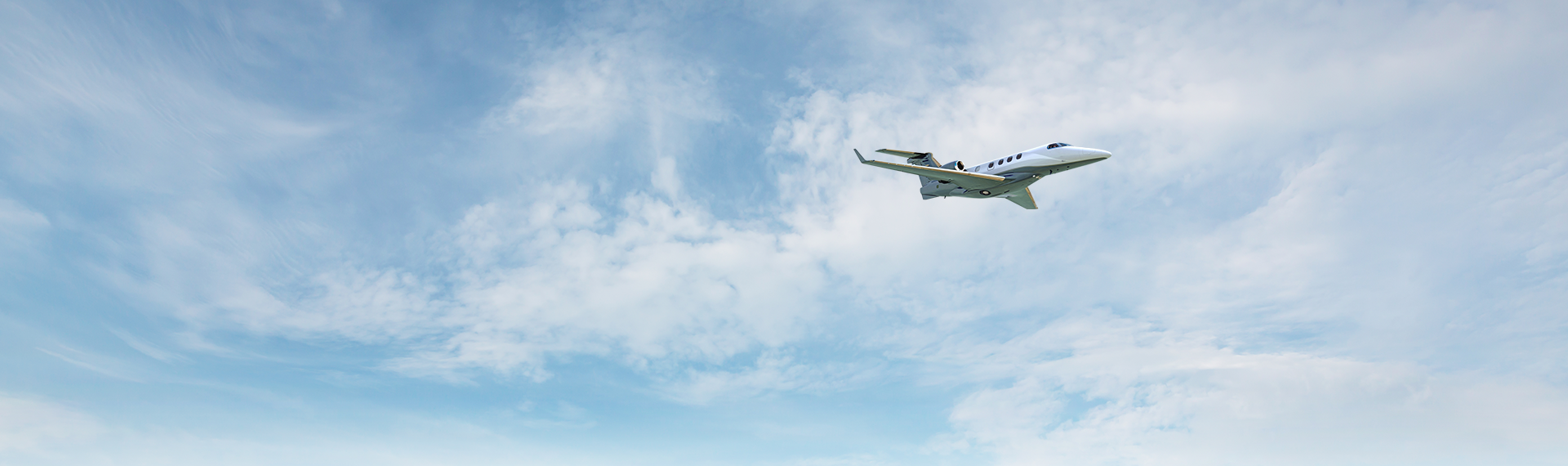 Plane flying through clouds