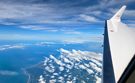 Gogo Galileo HDX Testing Flying Over Costa Rica and Ocean 